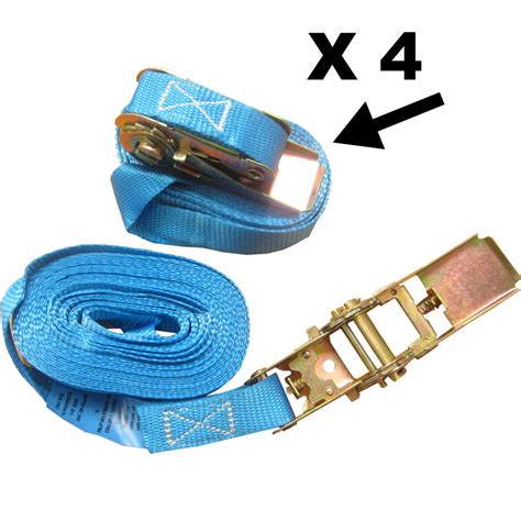 4 X 6m X 25mm Endless Ratchet Tie Down Strap 800kg Blue Leisure Bargains