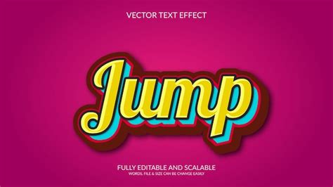 Modèle D effet De Texte Eps Vectoriel Jump 3d Vecteur Premium