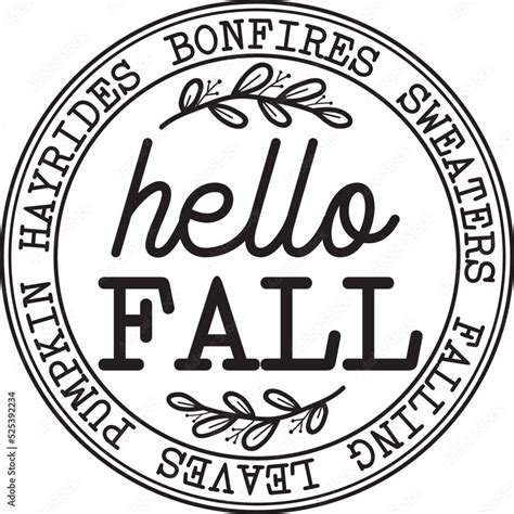 hello fall sign Stock Vector | Adobe Stock