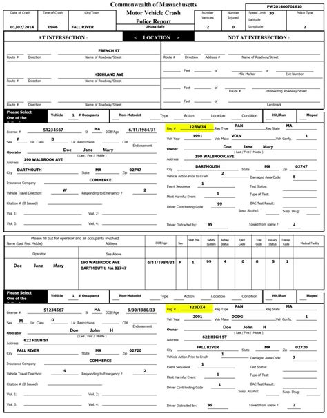 Registration Number Mass Crash Report Manual