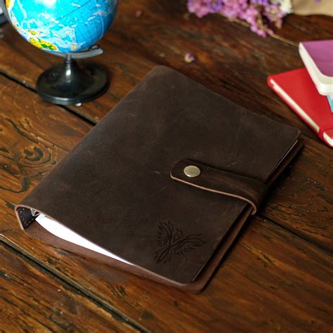 Personalized A5 Leather Ring Binder Notebook With Removable Paper