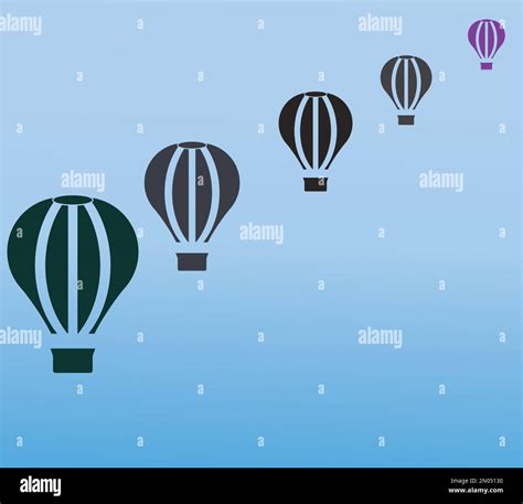 Hot Air Balloon Icon Modern Minimal Flat Design Style Symbol Vector Illustration Silhouette