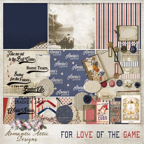 Vintage Baseball Digital Scrapbook Kit for Love of the Game - Etsy