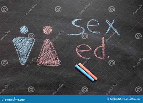 Sex Education With Gender Symbols Written On A Blackboard Stock Image