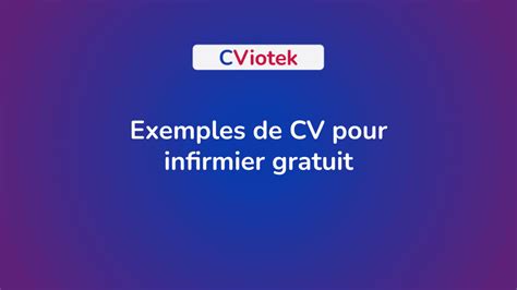 Exemples De Cv Pour Infirmier Gratuit T L Charger En Word