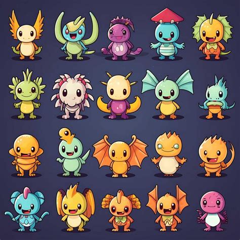 Premium Ai Image Kawaii Monsters Design For Bit Video Games