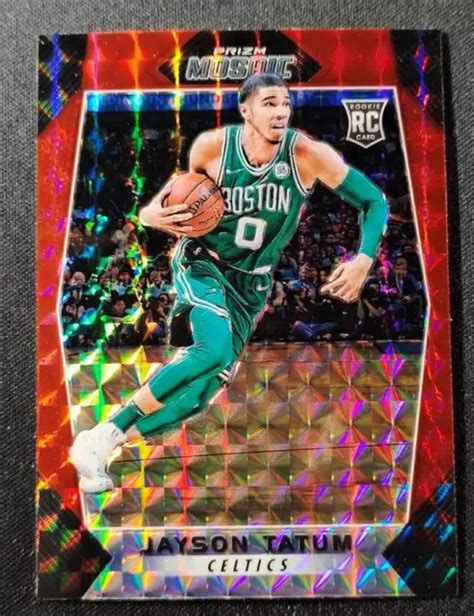 2017 18 PANINI PRIZM Jayson Tatum 16 RC Rookie Red Mosaic EUR 5 12