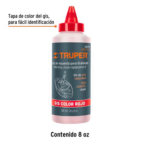 Ficha Tecnica Gis rojo para tiralíneas alta visibilidad 8 oz Truper