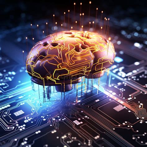 Ai Robotic Brain With Glowing Digital Circuits A Picture Highlighting