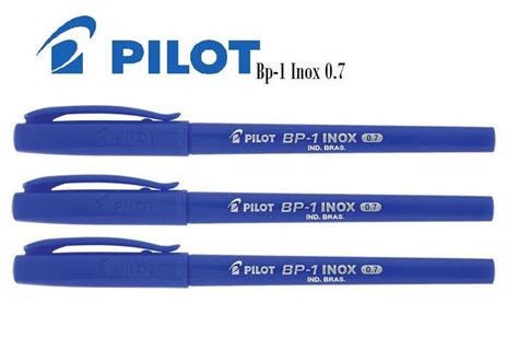 Caneta Esferogr Fica Pilot Bp Inox Kit C Uni Azul Caneta