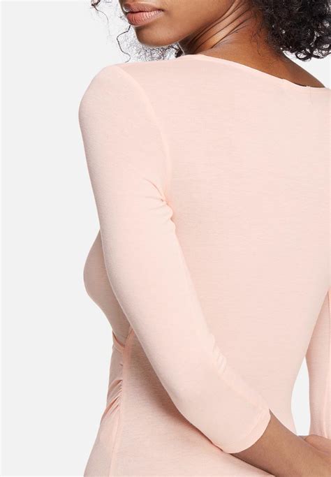 Wrap V Neck Bodysuit Pink Dailyfriday T Shirts Superbalist