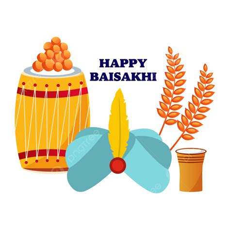 Happy Baisakhi Vector Png Images Happy Baisakhi Design Vector Wheat