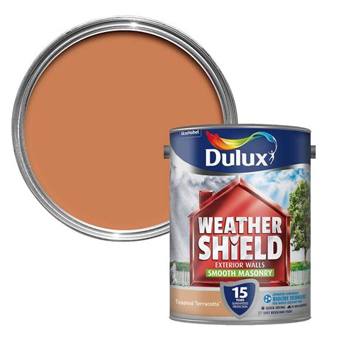 Dulux Weathershield Toasted Terracotta Smooth Masonry Paint 5l Departments Diy At Bandq