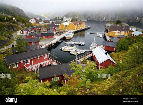 Norway Nordland Lofoten Islands Flakstadoy Island Fishing Village