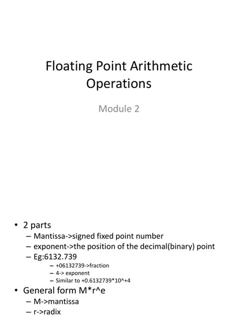 Floating Point Arithmetic Operations | PDF | Arithmetic | Subtraction