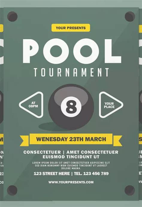 Pool Tournament Flyer Template Free