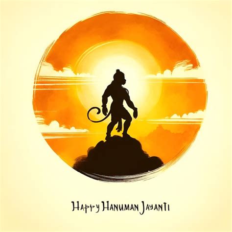 Premium Photo Watercolor Illustration Of A Lord Hanuman Silhouette