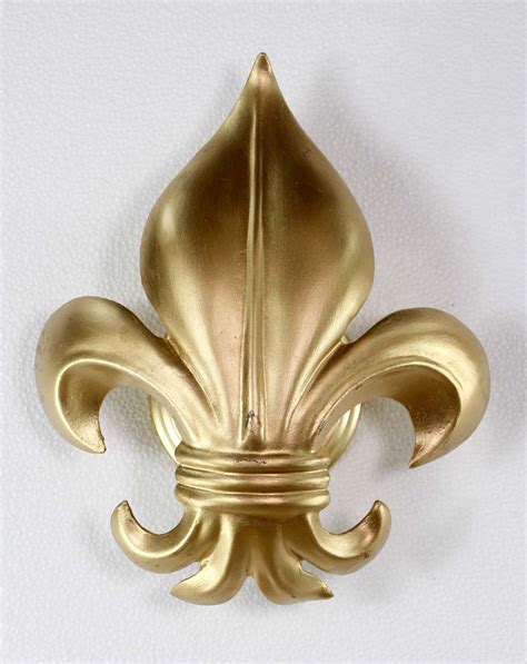 Pair of Modern Brass Fleur de Lis Wall Sconces | Olde Good Things