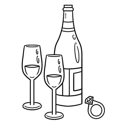 Wine Bottle Coloring Pages