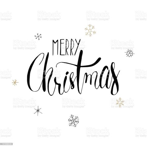 Christmas Black Calligraphy Merry Christmas Greeting Text Stock