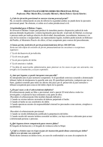 PREGUNTAS EXAMEN PROCESAL PENAL Pdf