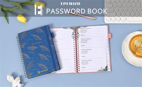 Epewizd Password Book With Alphabetical Tabs Spiral Bound Medium Size Password