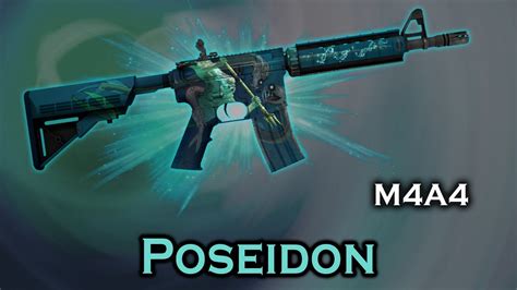 Poseidon M4A4 StatTrak stickers skin preview FN/MW/FT/WW/BS - YouTube