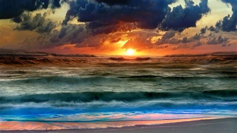 Wallpaper Sunlight Landscape Sunset Sea Shore Sand Sky Beach