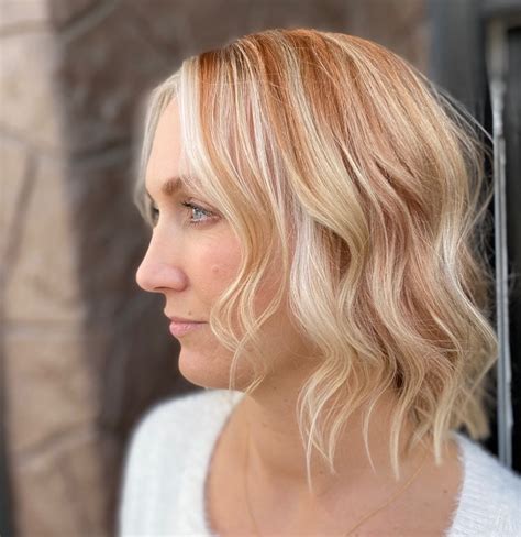 Platinum Blonde With Strawberry Highlights