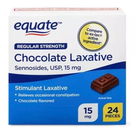 Equate Chocolate Laxante 24 Piezas Comparado Con Ex Lax Meses Sin