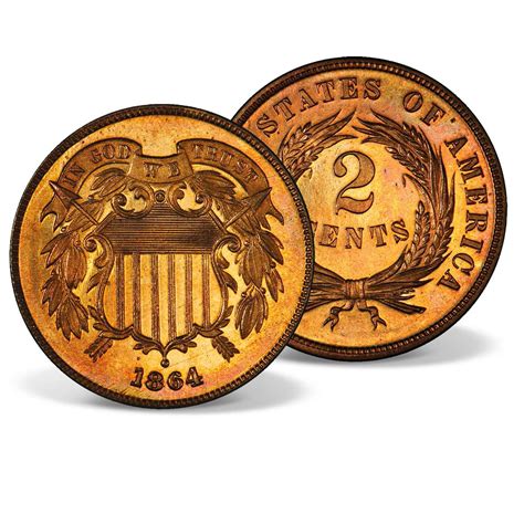 1864-1865 Two-Cent Coin | Antiques | Legal Tender Coins | U.S. Currency | American Mint