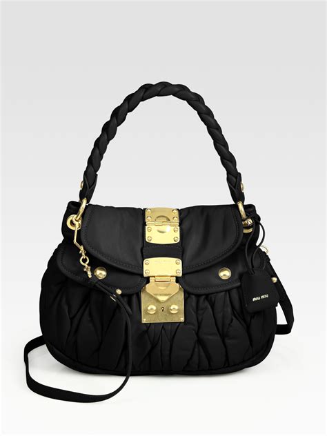 Lyst - Miu Miu Small Matelasse Coffer Bag in Black