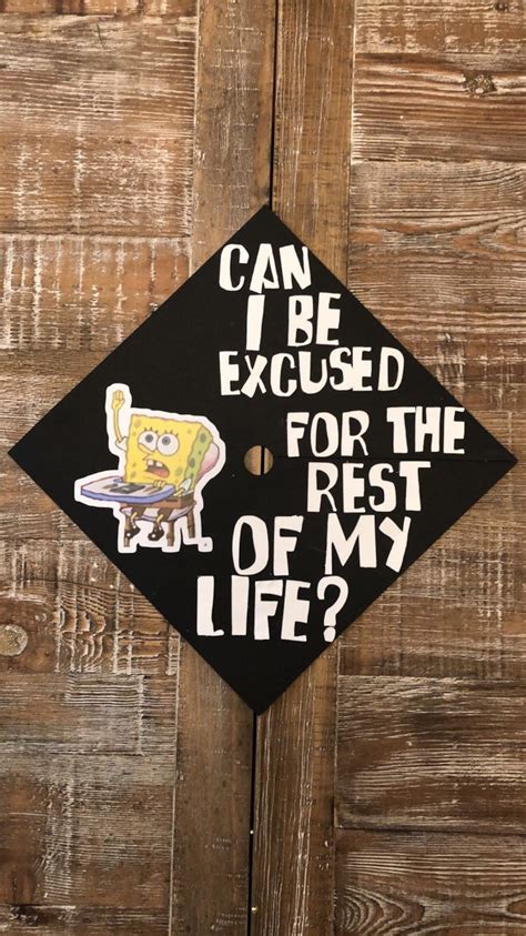 7 Funny Graduation Cap, Funny Graduation Topper, Sponge Bob Graduation Cap, Cartoon Graduation ...