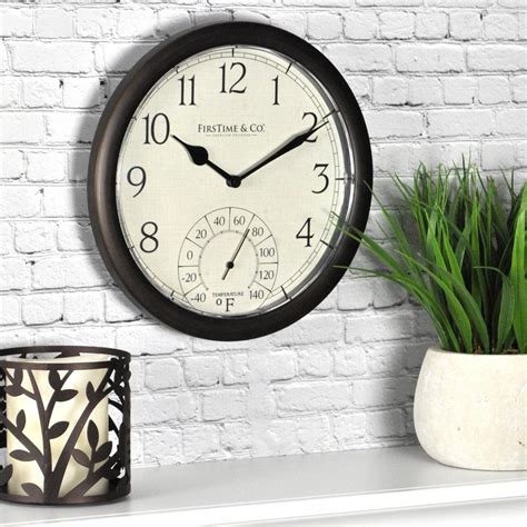 Decorative Outdoor Clock And Thermometer Set Visualhunt