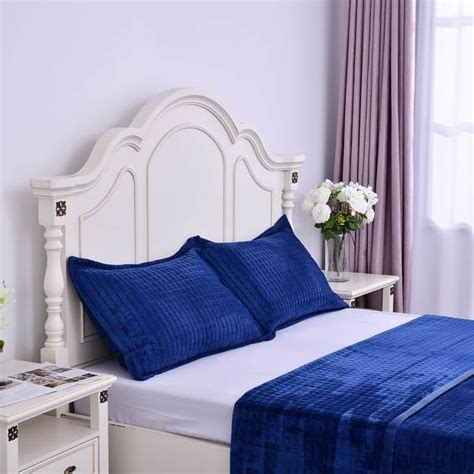 Homesmart Blue Color Ultra Soft Crystal Velvet 3pcs Comforter Set Bed Bath And Beyond 38911946