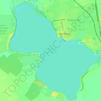 Mapa topográfico Laguna de Chascomús altitud relieve