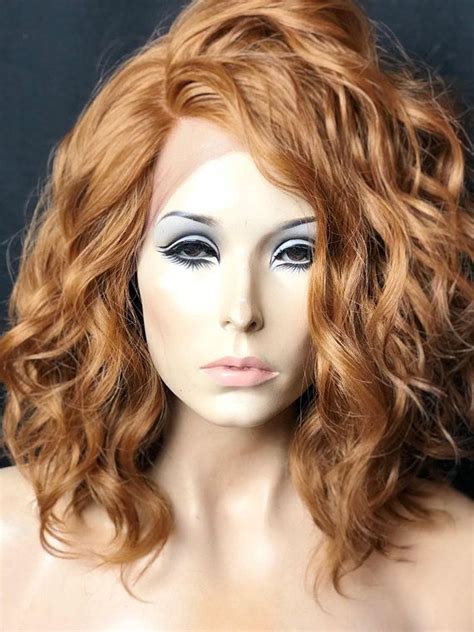 Lace Front Synthetic Wig Auburn Lace Front Wig Ombre Short Bob Human Hair Blend Wig Multi