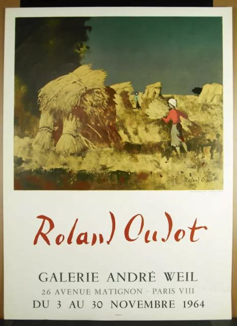 AFFICHE ORIGINALE ROLAND OUDOT Galerie André Weil 1964 Mourlot accident