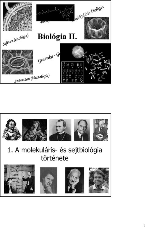 Biológia II 1 A molekuláris és sejtbiológia története PDF Ingyenes