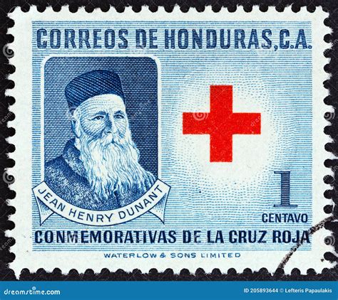 Honduras Circa A Stamp Printed In Honduras Shows Map Of