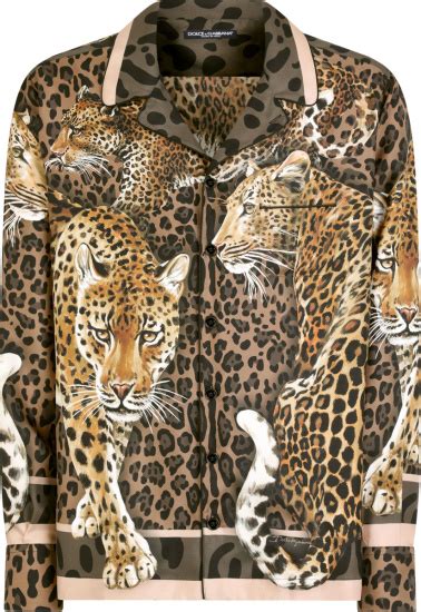 Dolce And Gabbana Brown Leopards Print Silk Shirt Inc Style