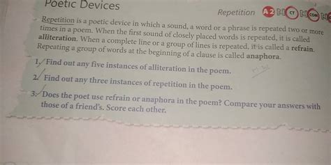 Repetition Is A Poetic Device In Which A Sound A Word Or A Phrase Is Rep