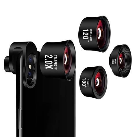 Cell Phone Camera Lens,TODI 4K HD 2 in 1 Aspherical Wide Angle Lens ...