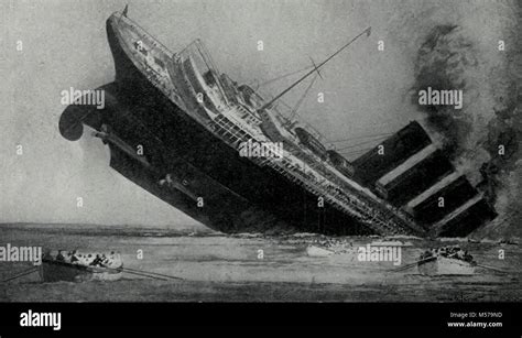 The sinking of the Lusitania, 1915 Stock Photo - Alamy