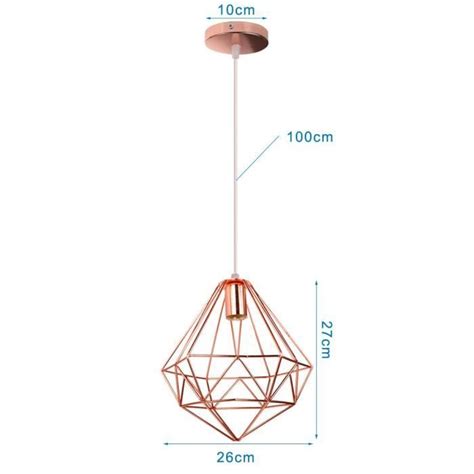 Tempas Vintage Suspension Filaire Rétro Lampe Abat Jour Cage en Fer