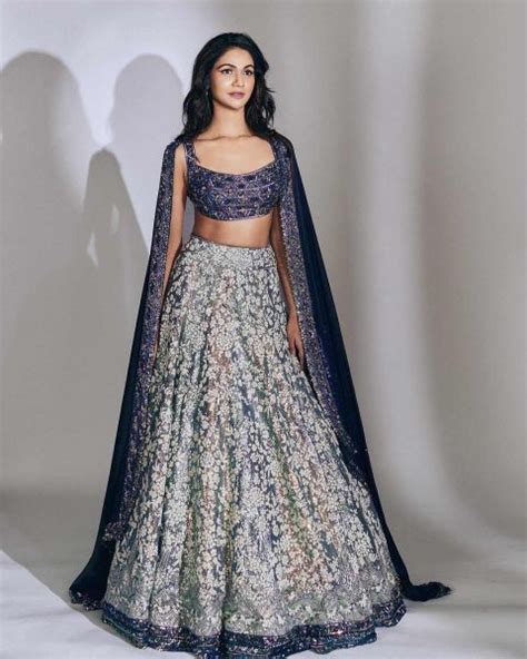 Sneha Reddy In A Blue Sequinned Lehenga For Diwali Party