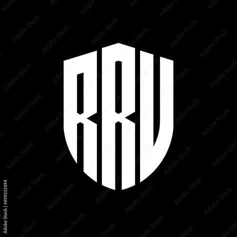 RRU letter logo design. RRU modern letter logo with black background ...