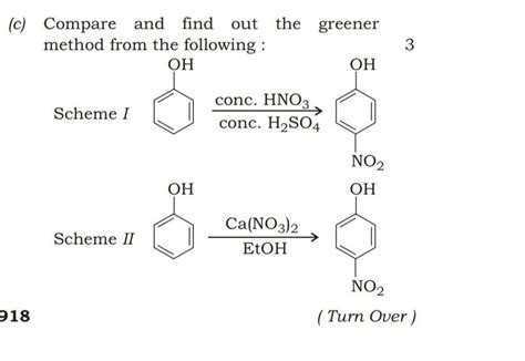 Solved C Compare And Find Out The Greener Method From The Chegg