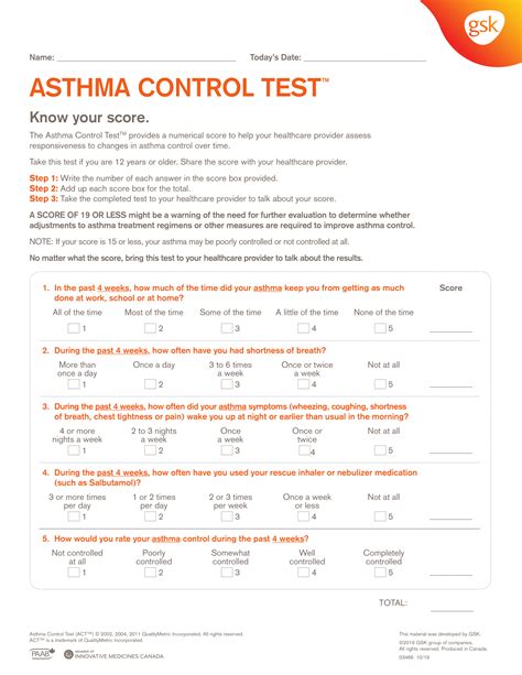 GSK - Asthma Control Test : Juno EMR Support Portal