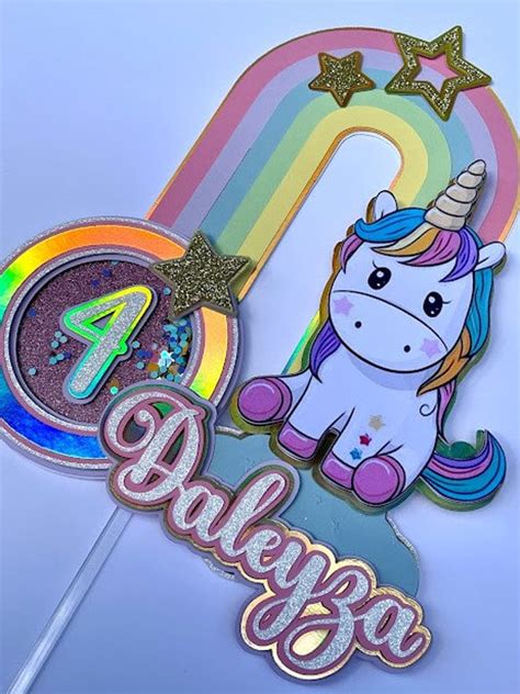 Unicorn Cake Topper Unicorn Party Unicorn Birthday Etsy